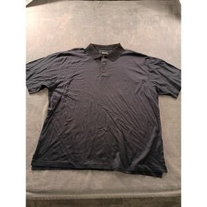 Ashworth Polo Shirt Mens 2XL Blue Stripe Double Mercerized Cotton Golf Casual